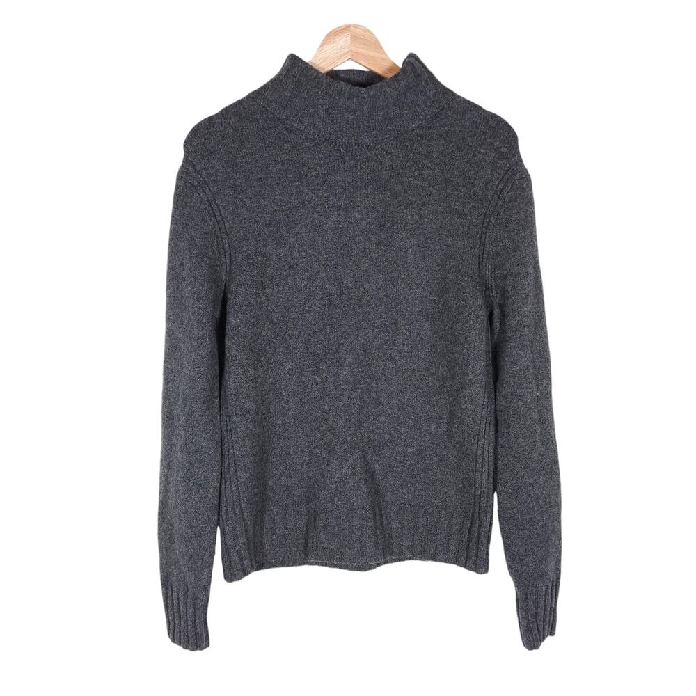 J.Crew Sweater Medium Charcoal Gray Merino Wool Alpaca Knit Long Sleeve